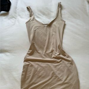 Oh Polly beige mini dress